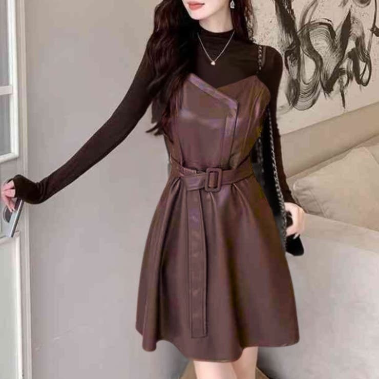 ワンピース フェイクレザー キャミワンピ | Belle Cie | 詳細画像7 