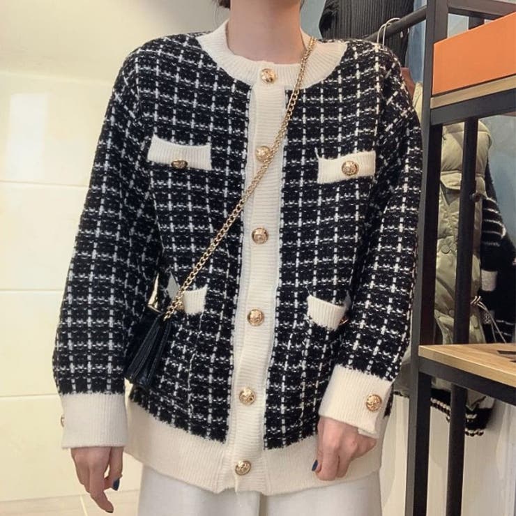 ブラック | カーディガン 羽織り ニット | Belle Cie