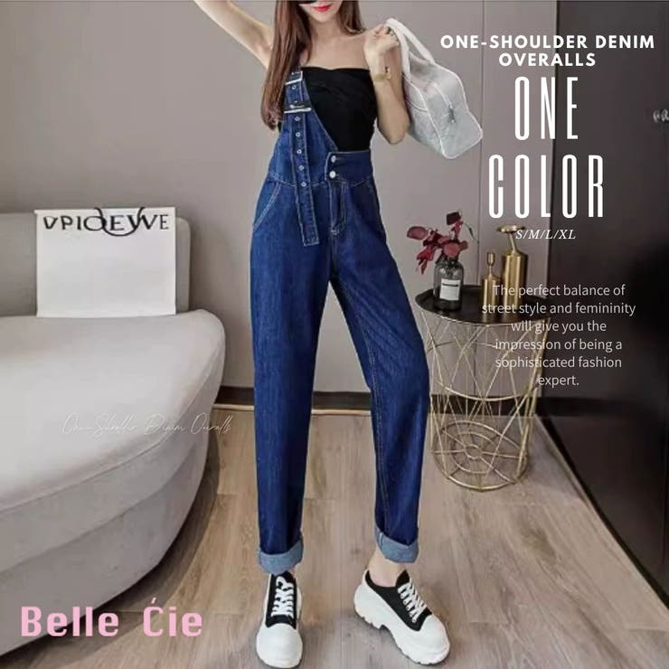 デニムパンツ サロペット ワンショル | Belle Cie | 詳細画像1 