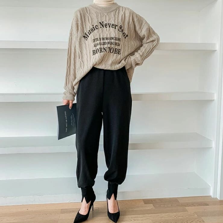 ブラック | ジョガーパンツ テーパード ジャージ | Belle Cie