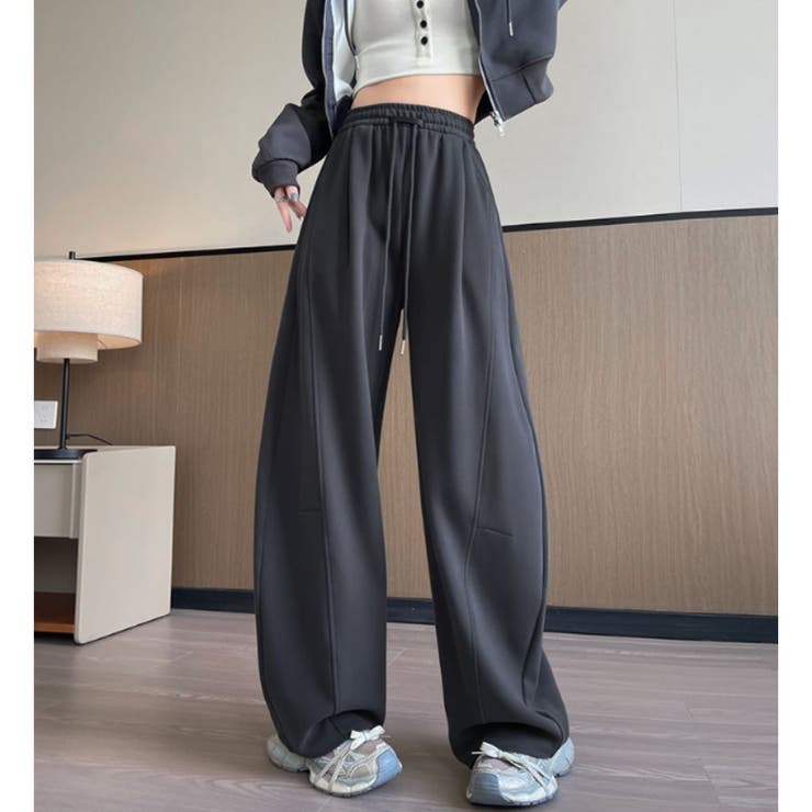 チャコールグレー | スウェットパンツ ワイド バレル | Belle Cie