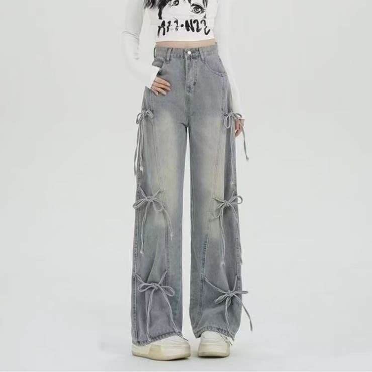 ブルー | デニムパンツ ワイド ストレート | Belle Cie