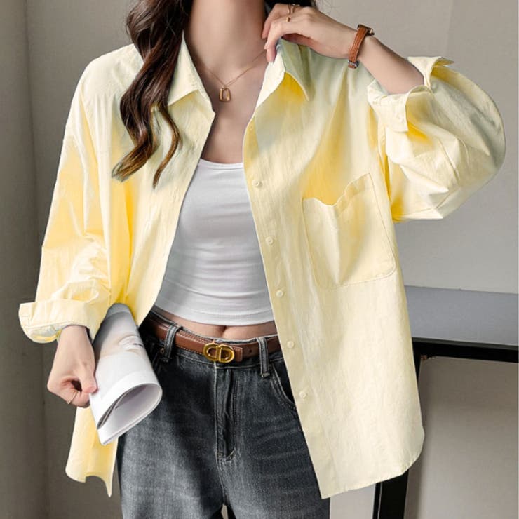 イエロー | シャツ 羽織り オーバーシャツ | Belle Cie