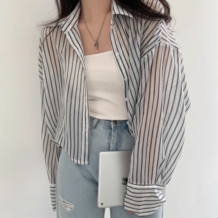 ホワイト | シャツ ショート丈 羽織り | Belle Cie