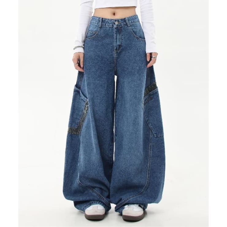 ブルー | デニム ロングパンツ バレルレッグ | Belle Cie