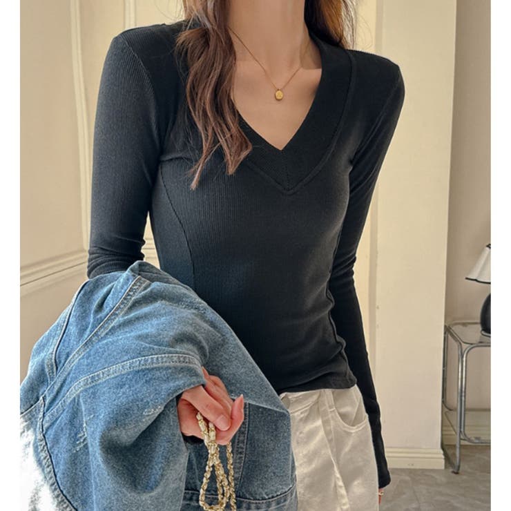 ブラック | トップス カットソー 長袖 | Belle Cie