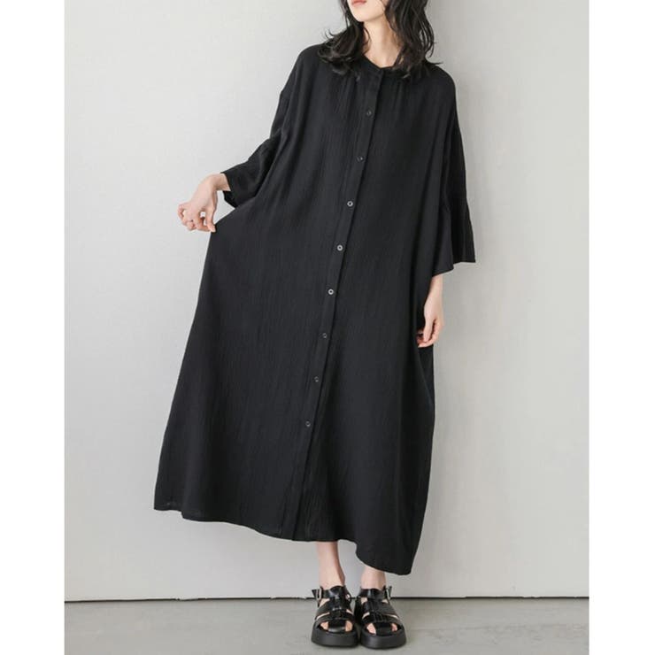ブラック | シャツ ロングワンピース シャツワンピース | Belle Cie
