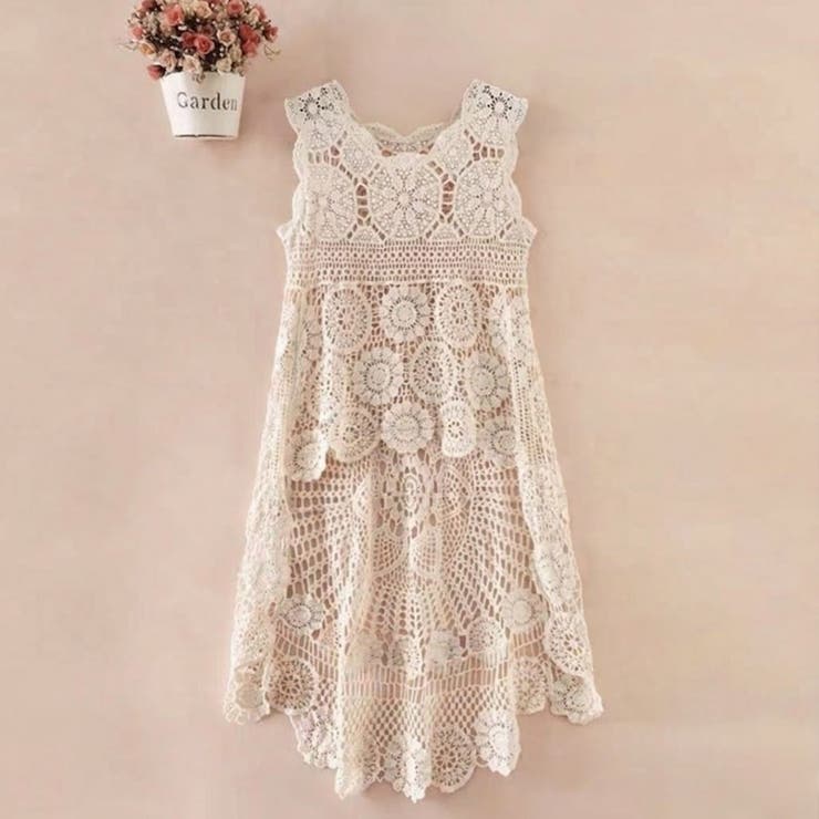 アイボリー | クロシェ ワンピース ジレ | Belle Cie