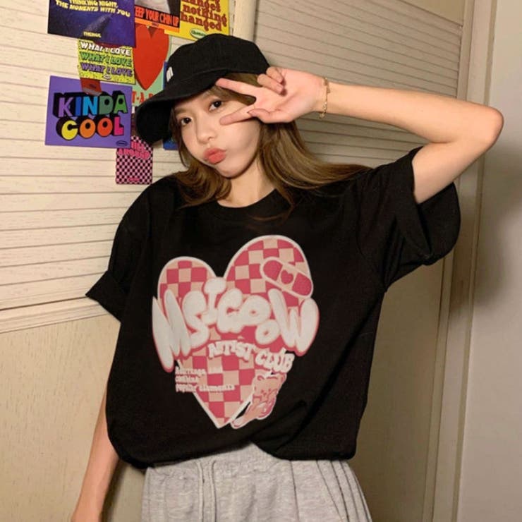 ブラック | Tシャツ 半袖 プリント | Belle Cie