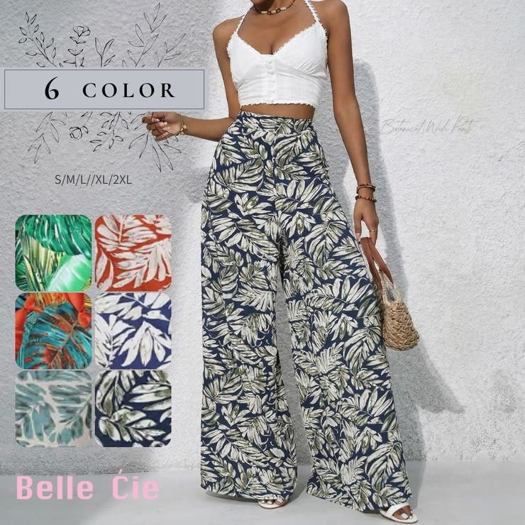 ワイドパンツ ウエストゴム 総柄 | Belle Cie | 詳細画像1 