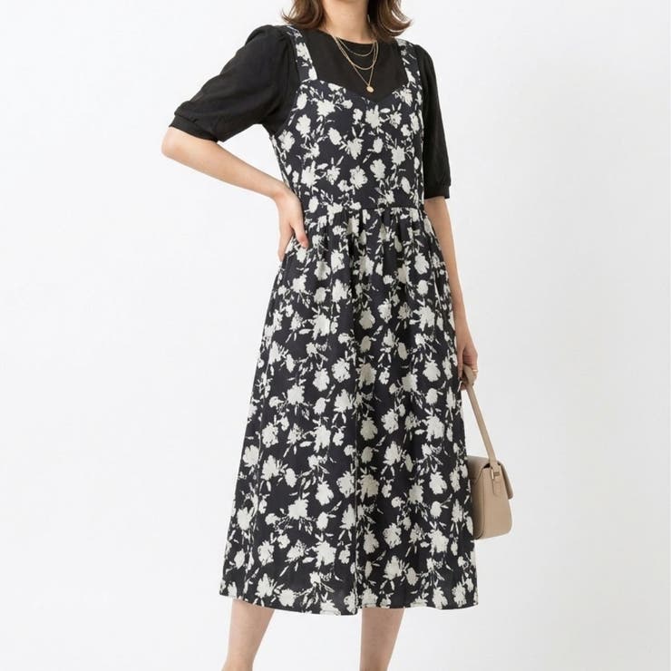 ブラック | ワンピース 半袖 Ａライン | Belle Cie