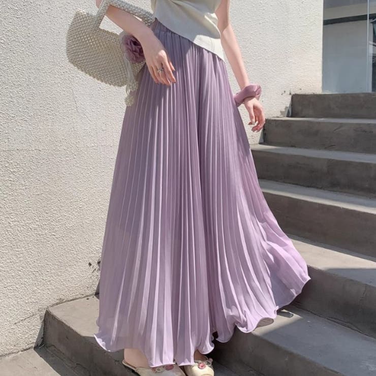 ラベンダー | スカート プリーツスカート ロング | Belle Cie