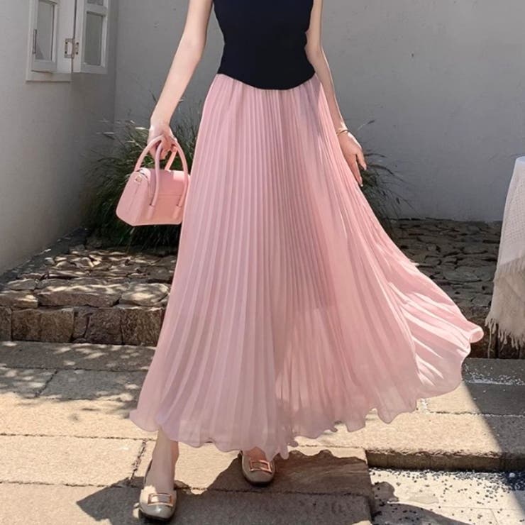 ピンク | スカート プリーツスカート ロング | Belle Cie