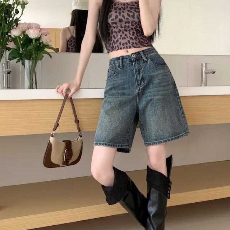 デニムハーフパンツ ハーフ ひざ丈 | Belle Cie | 詳細画像5 