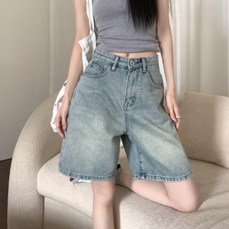 デニムハーフパンツ ハーフ ひざ丈 | Belle Cie | 詳細画像10 