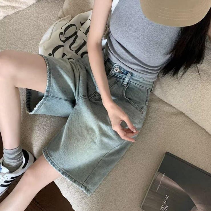 デニムハーフパンツ ハーフ ひざ丈 | Belle Cie | 詳細画像12 