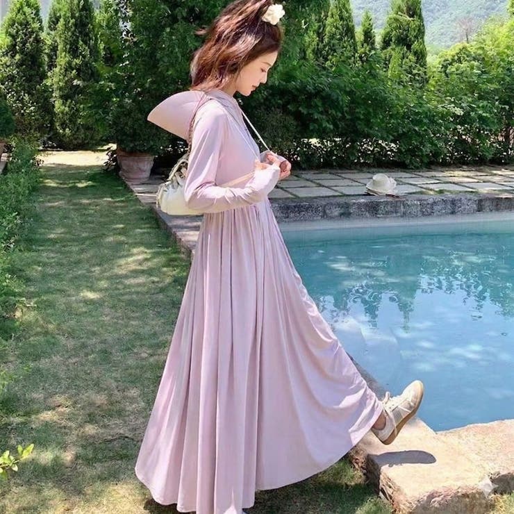 ラベンダー | ラッシュガード ワンピース ロング | Belle Cie