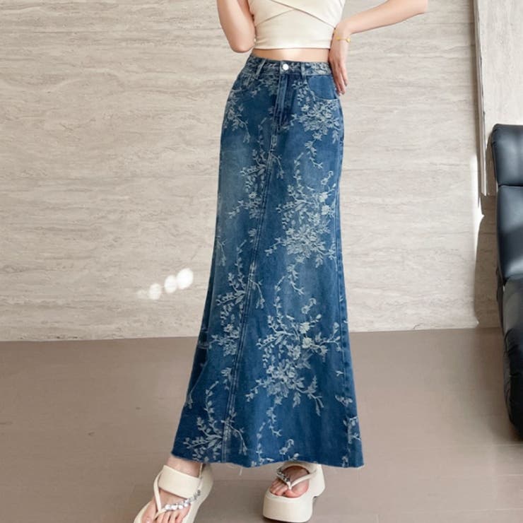 デニムスカート ロングスカート マーメイド | Belle Cie | 詳細画像4 