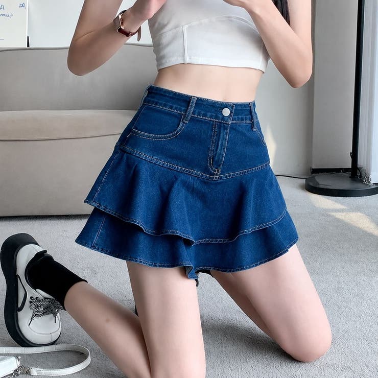 スカパン ティアード デニムパンツ | Belle Cie | 詳細画像4 