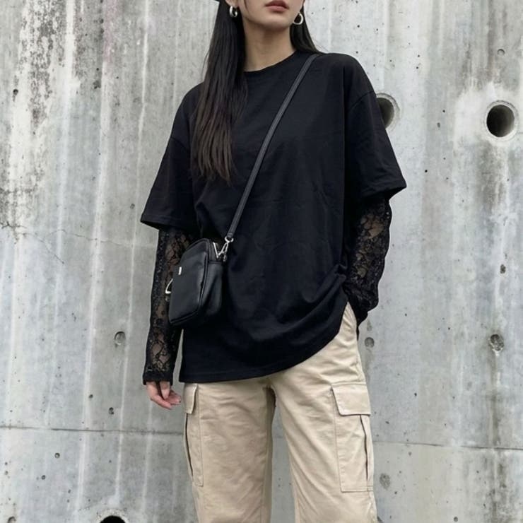 ブラック | Tシャツ トップス レース | Belle Cie