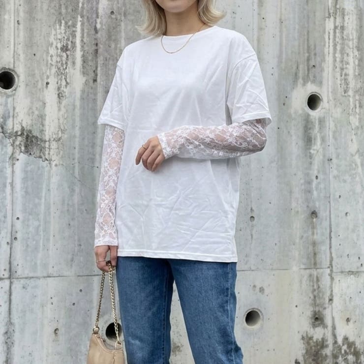 ホワイト | Tシャツ トップス レース | Belle Cie