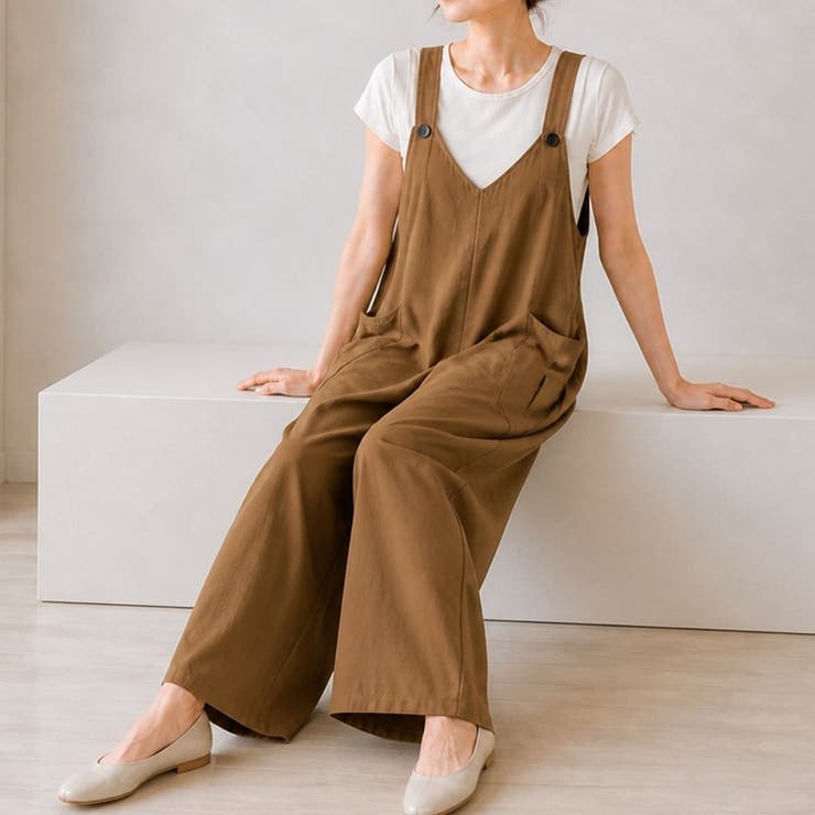 ワイドサロペット レディースサロペット レディースオールインワン | Belle Cie | 詳細画像11 
