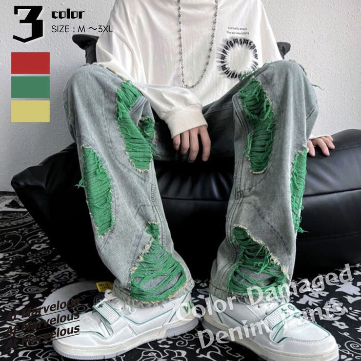 デニム デニムパンツ ダメージ加工 | At Marvelous | 詳細画像1 