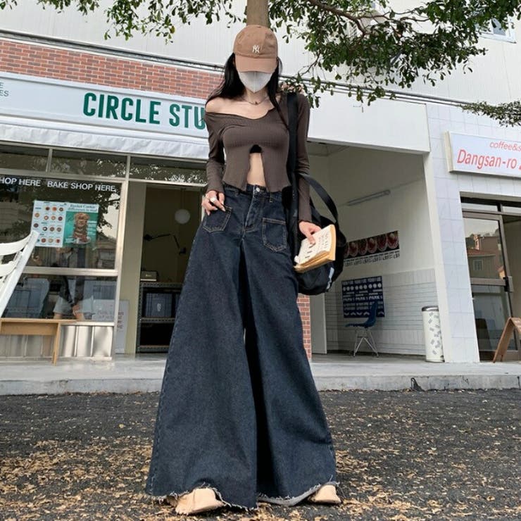 ワイドパンツ ファットパンツ デニム[品番：AMVW0000486]｜Belle Cie