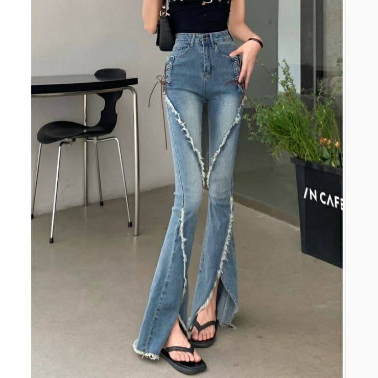 フレアパンツ デニム レディース | Belle Cie | 詳細画像4 