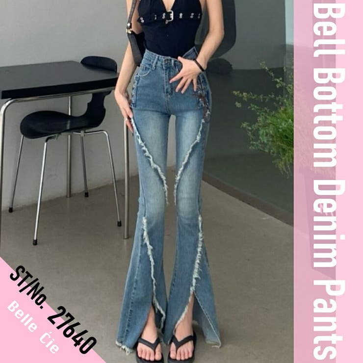 フレアパンツ デニム レディース | Belle Cie | 詳細画像2 