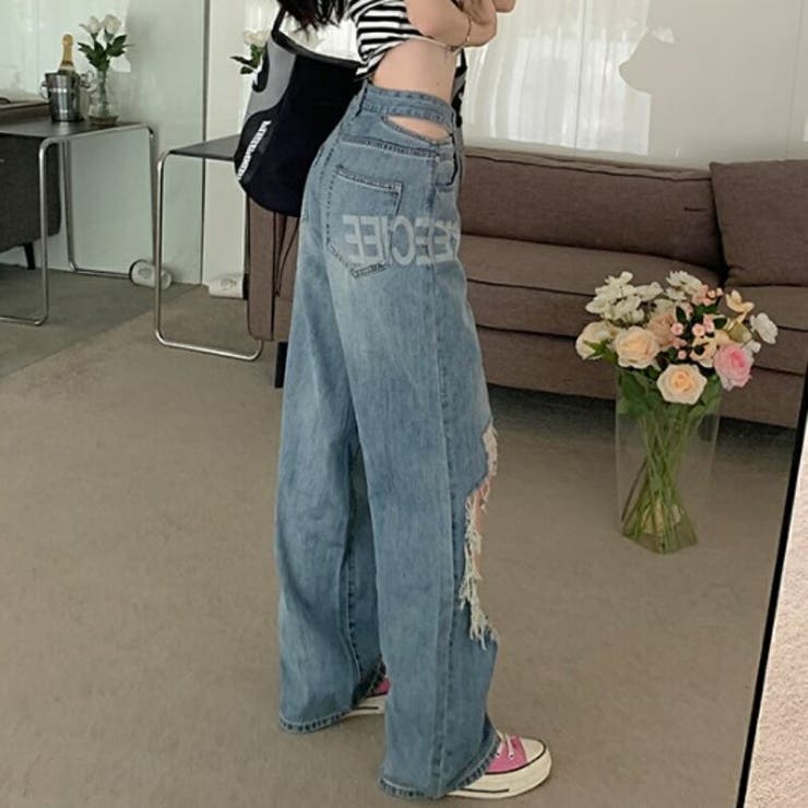 デニムパンツ レディース ダメージデニム | Belle Cie | 詳細画像9 