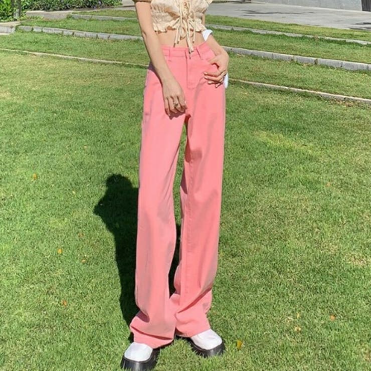 ピンク | カラーパンツ レディース ストレートパンツ | Belle Cie