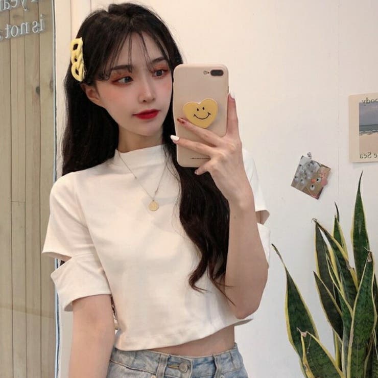 袖カットアウト Tシャツ 半袖[品番：AMVW0000527]｜Belle Cie
