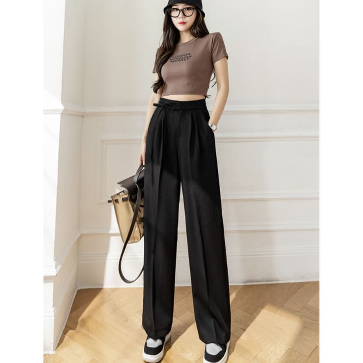 ブラック | レディース ロングパンツ スラックス | Belle Cie