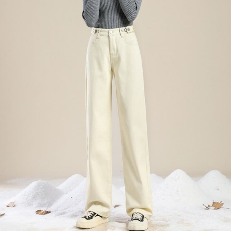 アイボリー | 裏シャギー デニムパンツ ジーパン | Belle Cie