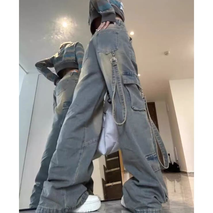 デニムカーゴパンツ デニムパンツ カーゴパンツ[品番 デニムカーゴパンツ デニムパンツ カーゴパンツ[品番
