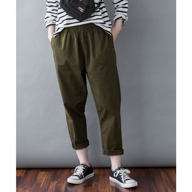 【快適ストレッチ】ウエストゴムルーズテーパードパンツ | atONE | 詳細画像55 