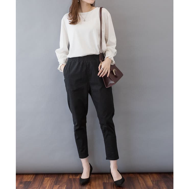 【快適ストレッチ】ウエストゴムルーズテーパードパンツ | atONE | 詳細画像58 