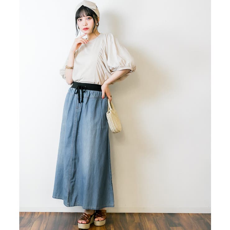 ウエストリブデニムマキシスカート | atONE | 詳細画像13 