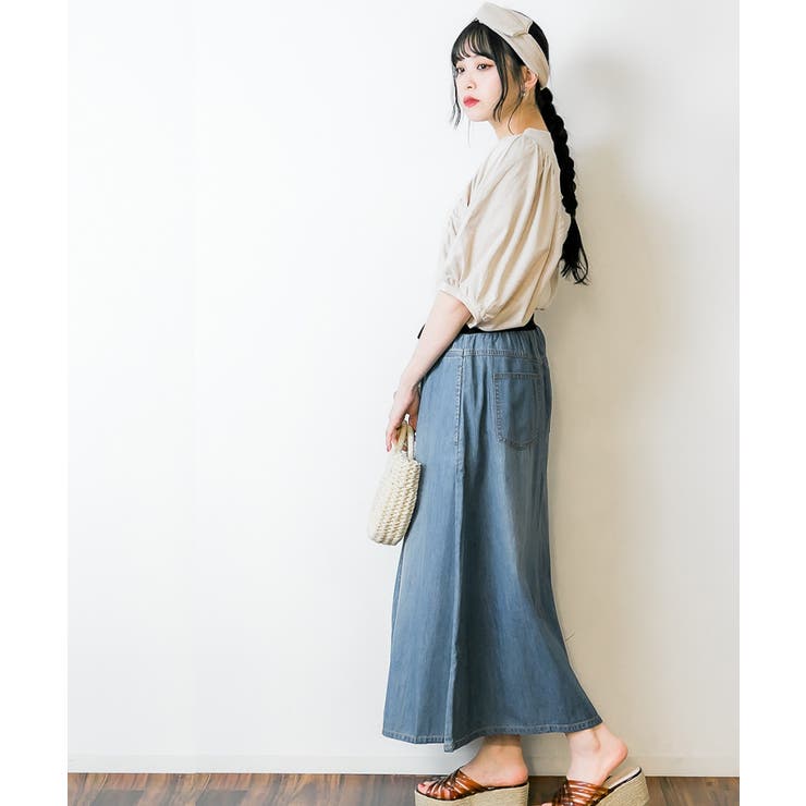 ウエストリブデニムマキシスカート | atONE | 詳細画像14 