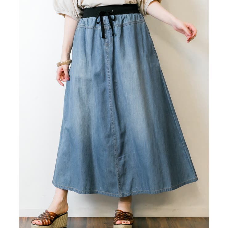 ウエストリブデニムマキシスカート | atONE | 詳細画像15 