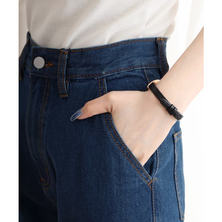 裾スリット コットンデニムフレアパンツ | atONE | 詳細画像25 