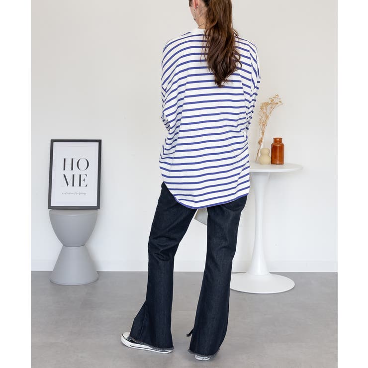 裾スリット コットンデニムフレアパンツ | atONE | 詳細画像41 