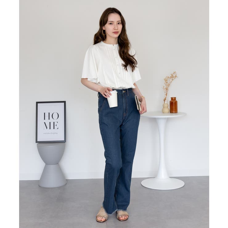 裾スリット コットンデニムフレアパンツ | atONE | 詳細画像58 