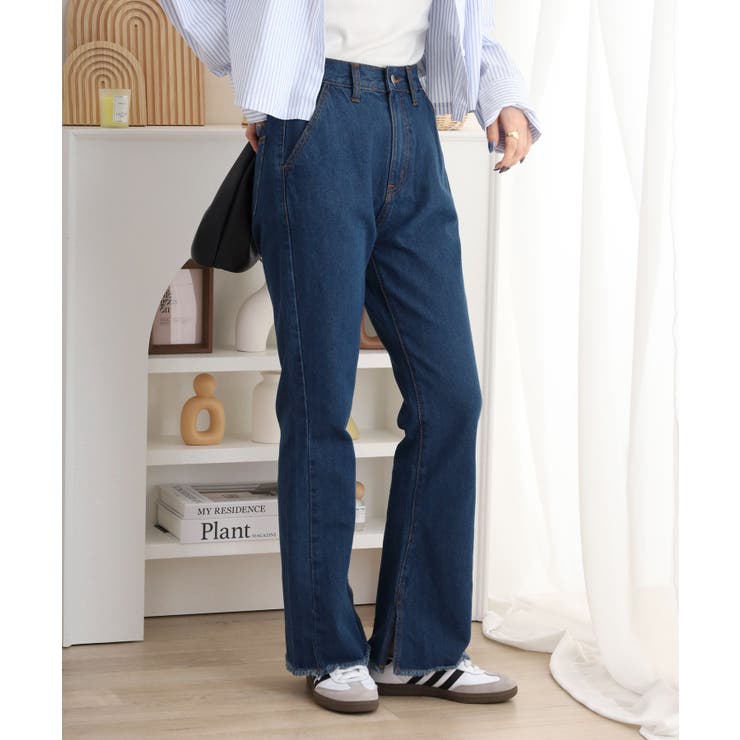 PATOU*洗練されたデザイン*プリントコットンデニム フレアパンツ PATOU*洗練されたデザイン*プリントコットンデニム フレアパンツ