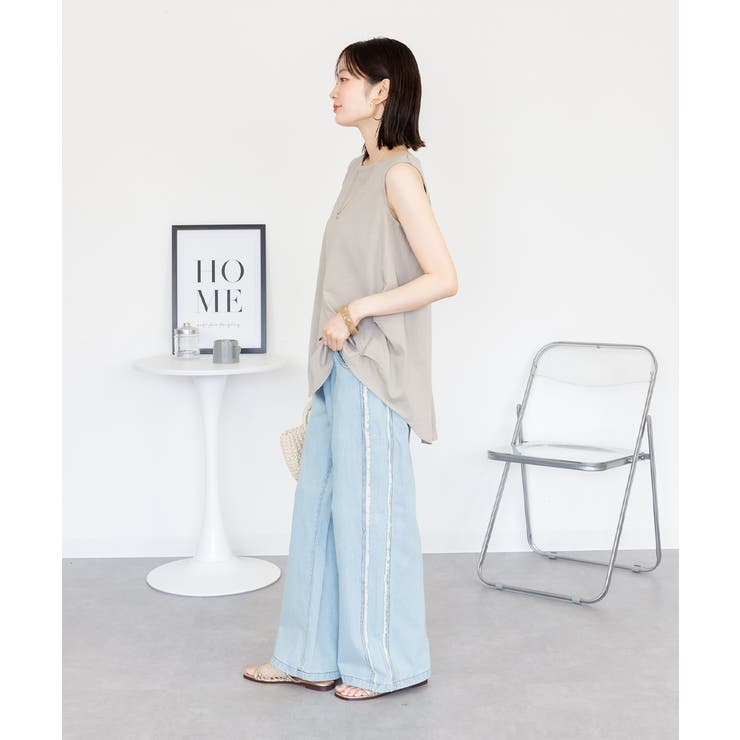 サイドフリンジワイドデニム | atONE | 詳細画像12 