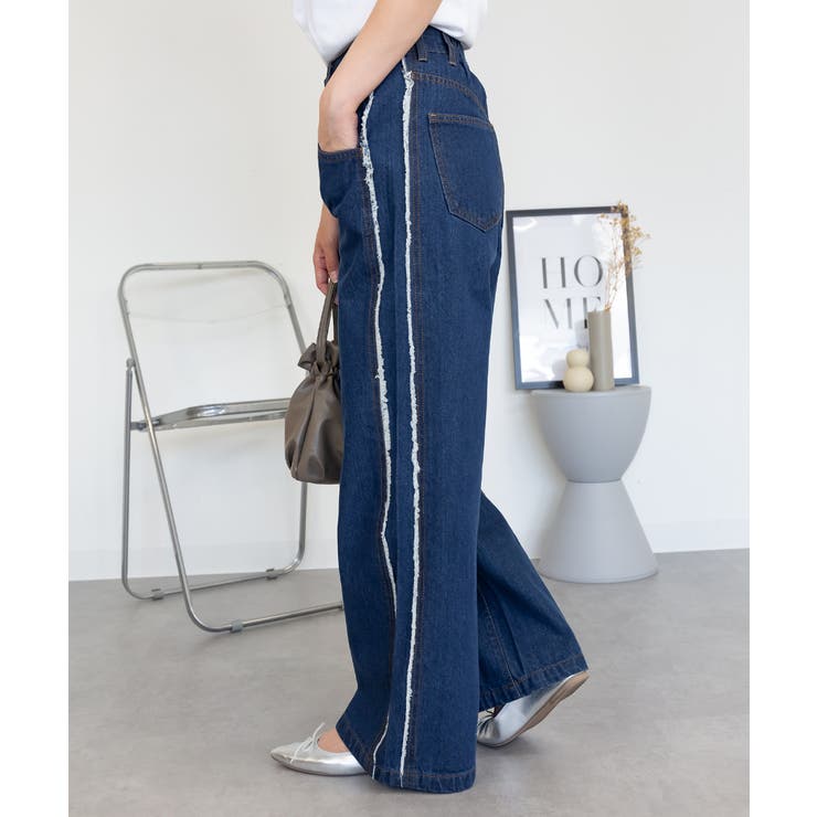 サイドフリンジワイドデニム | atONE | 詳細画像19 