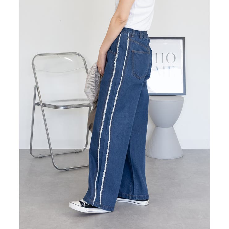 サイドフリンジワイドデニム | atONE | 詳細画像27 