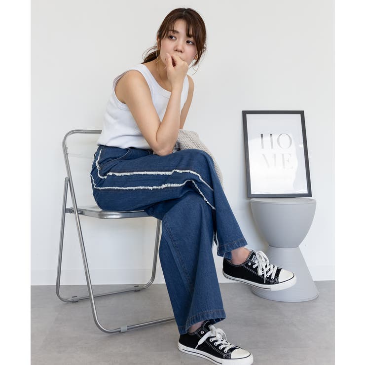 サイドフリンジワイドデニム | atONE | 詳細画像31 