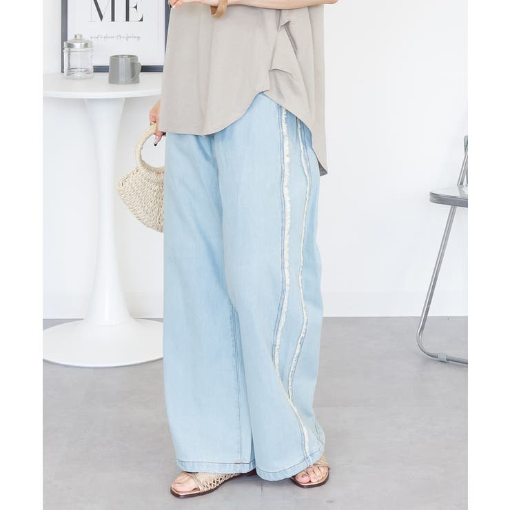 サイドフリンジワイドデニム | atONE | 詳細画像4 